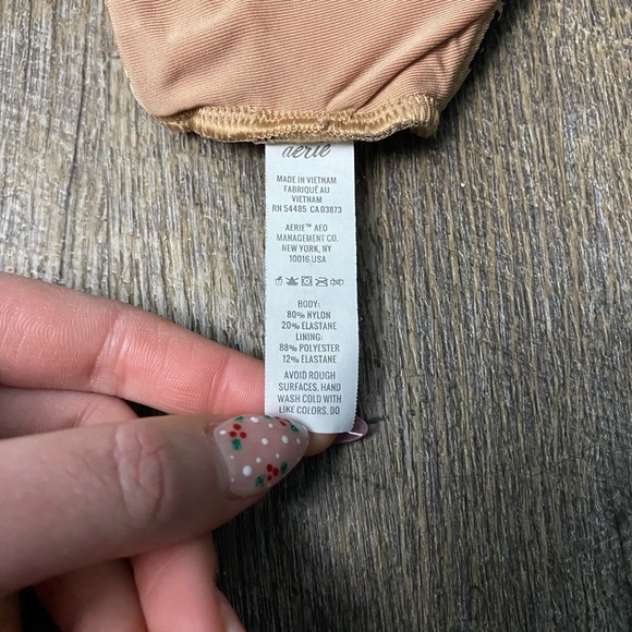 Aerie Women's Leopard Scoop Bikini Top (s) and High-Waisted Cheeky Bottom (xs) - Picture 6 of 6